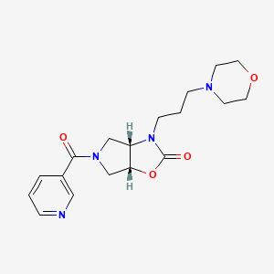 molecular formula C18H24N4O4 B5349815 (3aS,6aR)-3-(3-morpholin-4-ylpropyl)-5-(pyridine-3-carbonyl)-3a,4,6,6a-tetrahydropyrrolo[3,4-d][1,3]oxazol-2-one 