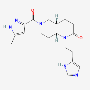 (4aS*,8aR*)-1-[2-(1H-imidazol-4-yl)ethyl]-6-[(3-methyl-1H-pyrazol-5-yl)carbonyl]octahydro-1,6-naphthyridin-2(1H)-one