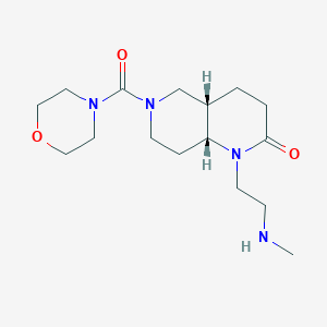 molecular formula C16H28N4O3 B5349854 rel-(4aS,8aR)-1-[2-(methylamino)ethyl]-6-(4-morpholinylcarbonyl)octahydro-1,6-naphthyridin-2(1H)-one hydrochloride 