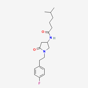 molecular formula C19H27FN2O2 B5349895 N-{1-[2-(4-fluorophenyl)ethyl]-5-oxopyrrolidin-3-yl}-5-methylhexanamide 