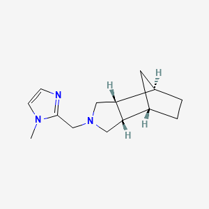 molecular formula C14H21N3 B5349898 (1R*,2R*,6S*,7S*)-4-[(1-methyl-1H-imidazol-2-yl)methyl]-4-azatricyclo[5.2.1.0~2,6~]decane 