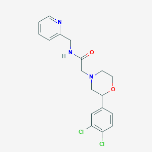 molecular formula C18H19Cl2N3O2 B5349937 2-[2-(3,4-dichlorophenyl)morpholin-4-yl]-N-(pyridin-2-ylmethyl)acetamide 