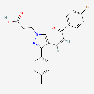 3-[4-[3-(4-bromophenyl)-3-oxo-1-propen-1-yl]-3-(4-methylphenyl)-1H-pyrazol-1-yl]propanoic acid