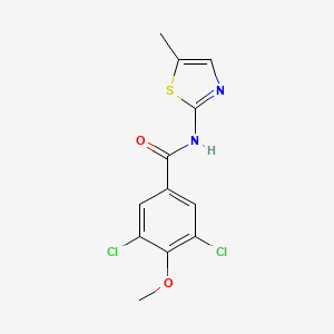 molecular formula C12H10Cl2N2O2S B5349972 3,5-dichloro-4-methoxy-N-(5-methyl-1,3-thiazol-2-yl)benzamide 