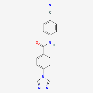 molecular formula C16H11N5O B5349995 N-(4-cyanophenyl)-4-(1,2,4-triazol-4-yl)benzamide 