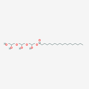 molecular formula C27H54O8 B053500 [3-[3-(2,3-Dihydroxypropoxy)-2-hydroxypropoxy]-2-hydroxypropyl] octadecanoate CAS No. 150616-94-7