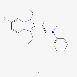 molecular formula C20H23ClIN3 B5350039 5-chloro-1,3-diethyl-2-{2-[methyl(phenyl)amino]vinyl}-1H-3,1-benzimidazol-3-ium iodide 