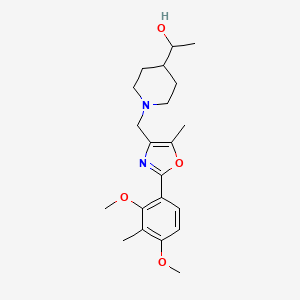 molecular formula C21H30N2O4 B5350052 1-(1-{[2-(2,4-dimethoxy-3-methylphenyl)-5-methyl-1,3-oxazol-4-yl]methyl}piperidin-4-yl)ethanol 