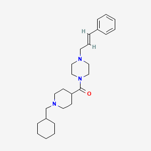 molecular formula C26H39N3O B5350057 [1-(cyclohexylmethyl)piperidin-4-yl]-[4-[(E)-3-phenylprop-2-enyl]piperazin-1-yl]methanone 