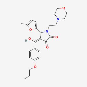 molecular formula C25H30N2O6 B5350088 3-hydroxy-5-(5-methyl-2-furyl)-1-[2-(4-morpholinyl)ethyl]-4-(4-propoxybenzoyl)-1,5-dihydro-2H-pyrrol-2-one 