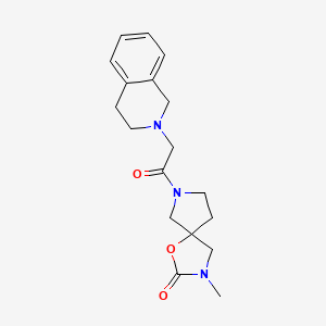 molecular formula C18H23N3O3 B5350092 7-(3,4-dihydro-2(1H)-isoquinolinylacetyl)-3-methyl-1-oxa-3,7-diazaspiro[4.4]nonan-2-one 