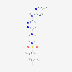 molecular formula C23H28N6O2S B5350120 N-(5-methyl-2-pyridinyl)-6-{4-[(2,4,5-trimethylphenyl)sulfonyl]-1-piperazinyl}-3-pyridazinamine 