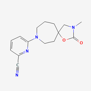 molecular formula C15H18N4O2 B5350129 6-(3-methyl-2-oxo-1-oxa-3,8-diazaspiro[4.6]undec-8-yl)-2-pyridinecarbonitrile 