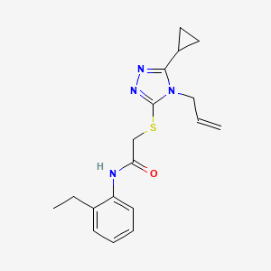 molecular formula C18H22N4OS B5350131 2-[(4-ALLYL-5-CYCLOPROPYL-4H-1,2,4-TRIAZOL-3-YL)SULFANYL]-N-(2-ETHYLPHENYL)ACETAMIDE 