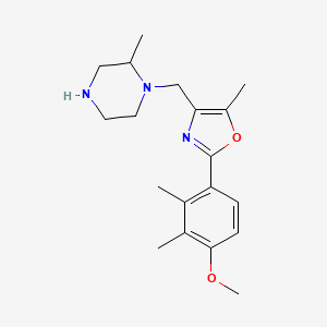 molecular formula C19H27N3O2 B5350133 1-{[2-(4-methoxy-2,3-dimethylphenyl)-5-methyl-1,3-oxazol-4-yl]methyl}-2-methylpiperazine hydrochloride 