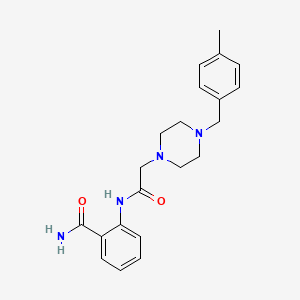 molecular formula C21H26N4O2 B5350142 2-({[4-(4-methylbenzyl)-1-piperazinyl]acetyl}amino)benzamide 