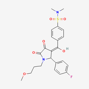 molecular formula C23H25FN2O6S B5350167 4-{[2-(4-fluorophenyl)-4-hydroxy-1-(3-methoxypropyl)-5-oxo-2,5-dihydro-1H-pyrrol-3-yl]carbonyl}-N,N-dimethylbenzenesulfonamide 