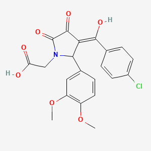 [3-(4-chlorobenzoyl)-2-(3,4-dimethoxyphenyl)-4-hydroxy-5-oxo-2,5-dihydro-1H-pyrrol-1-yl]acetic acid