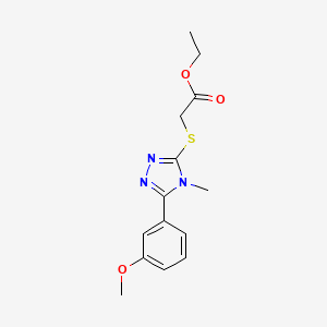 molecular formula C14H17N3O3S B5350175 ETHYL 2-{[5-(3-METHOXYPHENYL)-4-METHYL-4H-1,2,4-TRIAZOL-3-YL]SULFANYL}ACETATE 