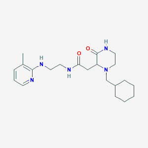 molecular formula C21H33N5O2 B5350186 2-[1-(cyclohexylmethyl)-3-oxo-2-piperazinyl]-N-{2-[(3-methyl-2-pyridinyl)amino]ethyl}acetamide 