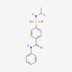 molecular formula C16H18N2O3S B5350193 4-[(isopropylamino)sulfonyl]-N-phenylbenzamide 