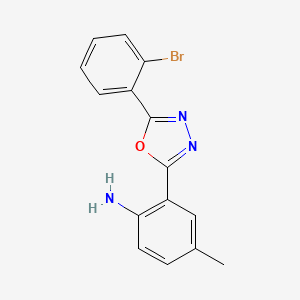 molecular formula C15H12BrN3O B5350204 2-[5-(2-bromophenyl)-1,3,4-oxadiazol-2-yl]-4-methylaniline 