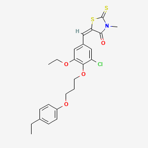 (5E)-5-[[3-chloro-5-ethoxy-4-[3-(4-ethylphenoxy)propoxy]phenyl]methylidene]-3-methyl-2-sulfanylidene-1,3-thiazolidin-4-one