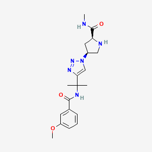 molecular formula C19H26N6O3 B5350216 (4S)-4-(4-{1-[(3-methoxybenzoyl)amino]-1-methylethyl}-1H-1,2,3-triazol-1-yl)-N-methyl-L-prolinamide hydrochloride 