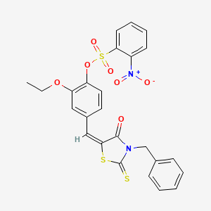 4-[(3-benzyl-4-oxo-2-thioxo-1,3-thiazolidin-5-ylidene)methyl]-2-ethoxyphenyl 2-nitrobenzenesulfonate