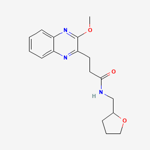 molecular formula C17H21N3O3 B5350250 3-(3-methoxy-2-quinoxalinyl)-N-(tetrahydro-2-furanylmethyl)propanamide 