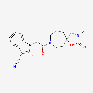 2-methyl-1-[2-(3-methyl-2-oxo-1-oxa-3,8-diazaspiro[4.6]undec-8-yl)-2-oxoethyl]-1H-indole-3-carbonitrile