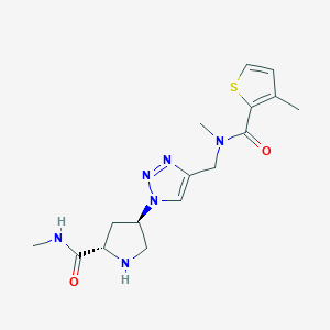 molecular formula C16H22N6O2S B5350285 (4R)-N-methyl-4-[4-({methyl[(3-methyl-2-thienyl)carbonyl]amino}methyl)-1H-1,2,3-triazol-1-yl]-L-prolinamide hydrochloride 