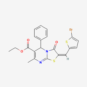 ethyl 2-[(5-bromo-2-thienyl)methylene]-7-methyl-3-oxo-5-phenyl-2,3-dihydro-5H-[1,3]thiazolo[3,2-a]pyrimidine-6-carboxylate