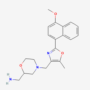 molecular formula C21H25N3O3 B5350289 [(4-{[2-(4-methoxy-1-naphthyl)-5-methyl-1,3-oxazol-4-yl]methyl}-2-morpholinyl)methyl]amine hydrochloride 