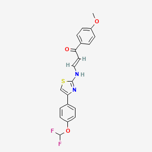 molecular formula C20H16F2N2O3S B5350297 3-({4-[4-(difluoromethoxy)phenyl]-1,3-thiazol-2-yl}amino)-1-(4-methoxyphenyl)-2-propen-1-one 