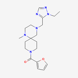 molecular formula C19H28N6O2 B5350310 4-[(1-ethyl-1H-1,2,4-triazol-5-yl)methyl]-9-(2-furoyl)-1-methyl-1,4,9-triazaspiro[5.5]undecane 