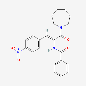 molecular formula C22H23N3O4 B5350332 N-[(Z)-3-(azepan-1-yl)-1-(4-nitrophenyl)-3-oxoprop-1-en-2-yl]benzamide 