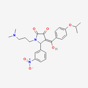 molecular formula C25H29N3O6 B5350348 1-[3-(dimethylamino)propyl]-3-hydroxy-4-(4-isopropoxybenzoyl)-5-(3-nitrophenyl)-1,5-dihydro-2H-pyrrol-2-one 