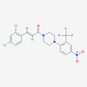 molecular formula C20H16Cl2F3N3O3 B5350377 1-[3-(2,4-dichlorophenyl)acryloyl]-4-[4-nitro-2-(trifluoromethyl)phenyl]piperazine 