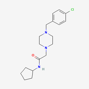 molecular formula C18H26ClN3O B5350385 2-[4-(4-chlorobenzyl)-1-piperazinyl]-N-cyclopentylacetamide 