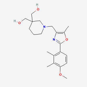 molecular formula C21H30N2O4 B5350411 (1-{[2-(4-methoxy-2,3-dimethylphenyl)-5-methyl-1,3-oxazol-4-yl]methyl}piperidine-3,3-diyl)dimethanol 