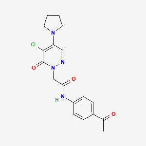 molecular formula C18H19ClN4O3 B5350412 N-(4-acetylphenyl)-2-(5-chloro-6-oxo-4-(pyrrolidin-1-yl)pyridazin-1(6H)-yl)acetamide 