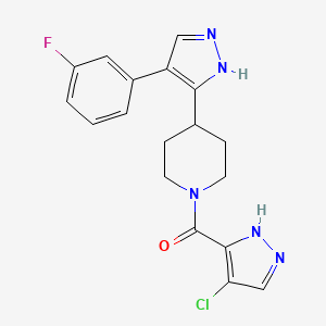 1-[(4-chloro-1H-pyrazol-3-yl)carbonyl]-4-[4-(3-fluorophenyl)-1H-pyrazol-5-yl]piperidine