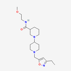 molecular formula C20H34N4O3 B5350439 1'-[(3-ethylisoxazol-5-yl)methyl]-N-(2-methoxyethyl)-1,4'-bipiperidine-3-carboxamide 