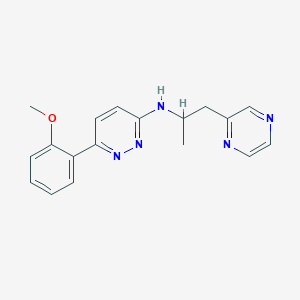 molecular formula C18H19N5O B5350455 6-(2-methoxyphenyl)-N-(1-methyl-2-pyrazin-2-ylethyl)pyridazin-3-amine 