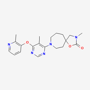 molecular formula C20H25N5O3 B5350485 3-methyl-8-{5-methyl-6-[(2-methyl-3-pyridinyl)oxy]-4-pyrimidinyl}-1-oxa-3,8-diazaspiro[4.6]undecan-2-one 