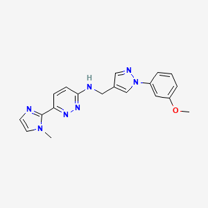 molecular formula C19H19N7O B5350504 N-{[1-(3-methoxyphenyl)-1H-pyrazol-4-yl]methyl}-6-(1-methyl-1H-imidazol-2-yl)pyridazin-3-amine 