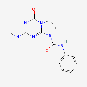 molecular formula C14H16N6O2 B5350506 2-(dimethylamino)-4-oxo-N-phenyl-6,7-dihydroimidazo[1,2-a][1,3,5]triazine-8-carboxamide 