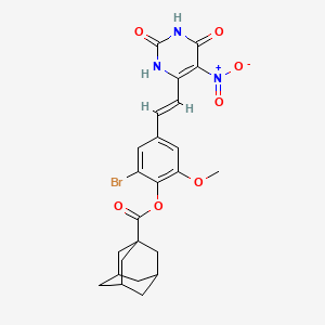 molecular formula C24H24BrN3O7 B5350535 2-bromo-6-methoxy-4-[2-(5-nitro-2,6-dioxo-1,2,3,6-tetrahydro-4-pyrimidinyl)vinyl]phenyl 1-adamantanecarboxylate 