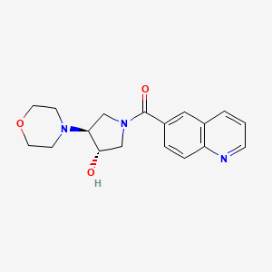 molecular formula C18H21N3O3 B5350550 [(3S,4S)-3-hydroxy-4-morpholin-4-ylpyrrolidin-1-yl]-quinolin-6-ylmethanone 